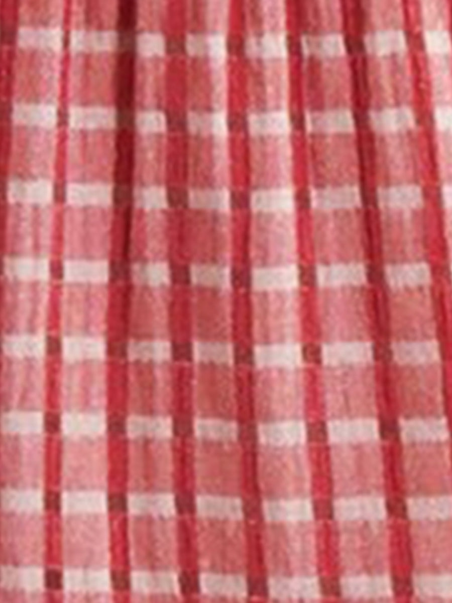 Gingham Sleeveless Plaid Tiered Mini Dress
