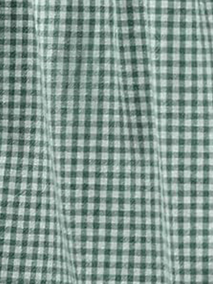 Gingham Button Down Cap Sleeve Blouse