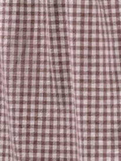 Gingham Button Down Cap Sleeve Blouse