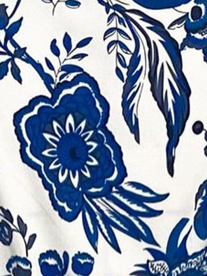 Vacation V Neck Sleeveless Boho Print Midi Dress