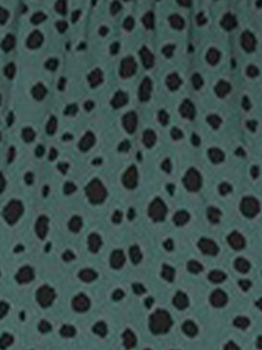 Pocketed Leopard Print Short Sleeve Tiered Dress