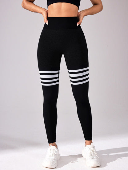 Striped Workout Butt-Lifting Yoga Pants Sports Leggings