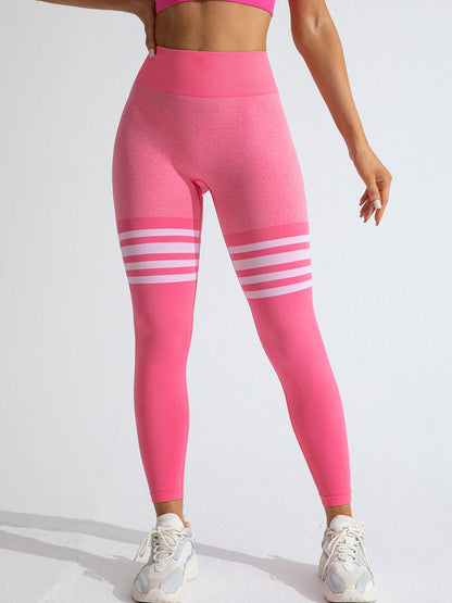 Striped Workout Butt-Lifting Yoga Pants Sports Leggings