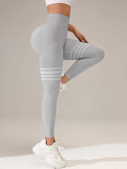Striped Workout Butt-Lifting Yoga Pants Sports Leggings