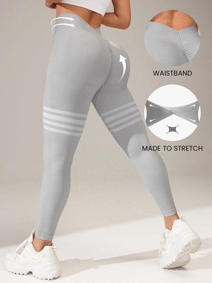 Striped Workout Butt-Lifting Yoga Pants Sports Leggings