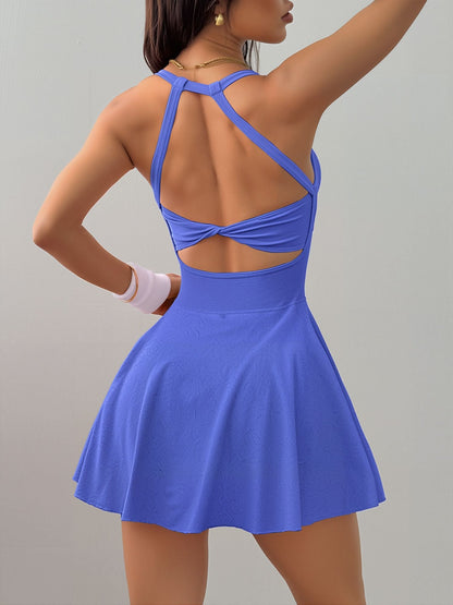 Yoga Tennis Workout Backless Romper Dress
