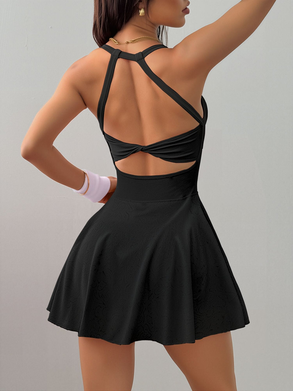 Yoga Tennis Workout Backless Romper Dress