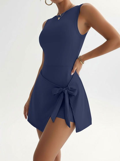 Fake-2-Piece Sports Outdoor Casual Tennis Rompers Dress