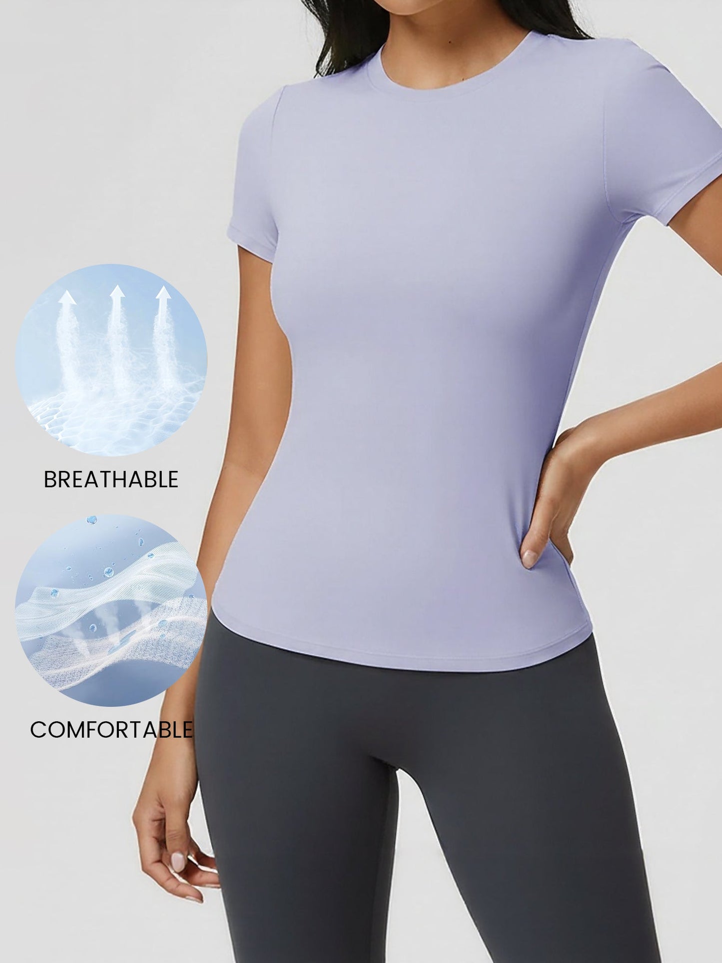 Breathable Short Sleeve Fitted Sports Top