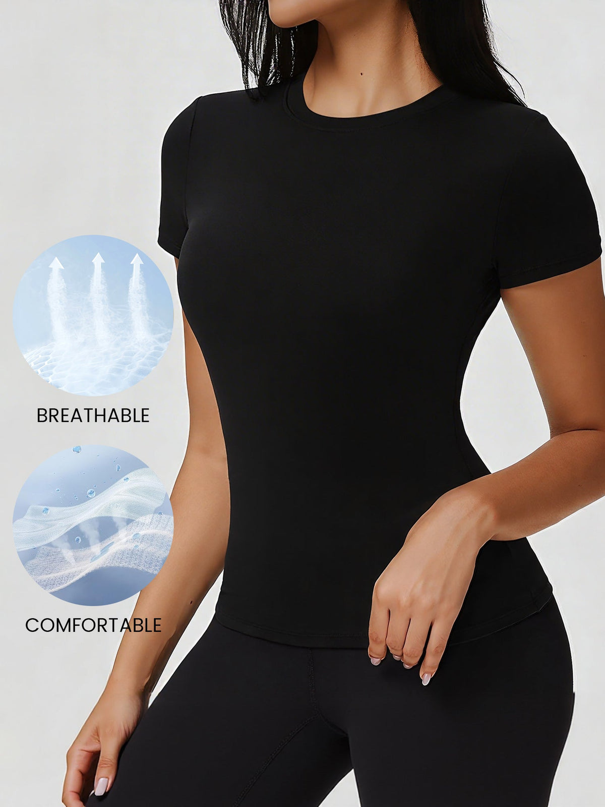 Breathable Short Sleeve Fitted Sports Top