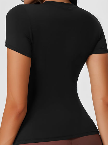 Breathable Short Sleeve Fitted Sports Top