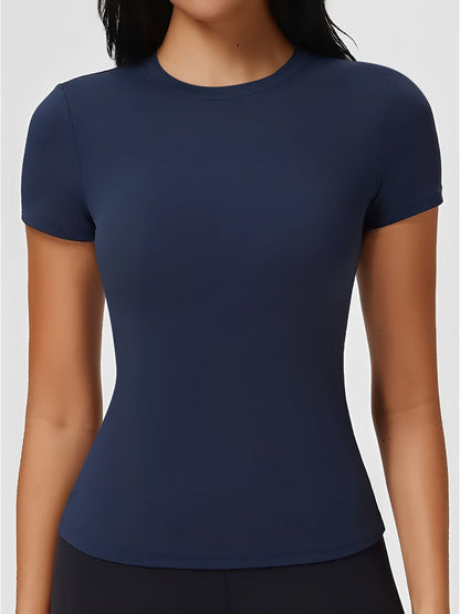 Breathable Short Sleeve Fitted Sports Top
