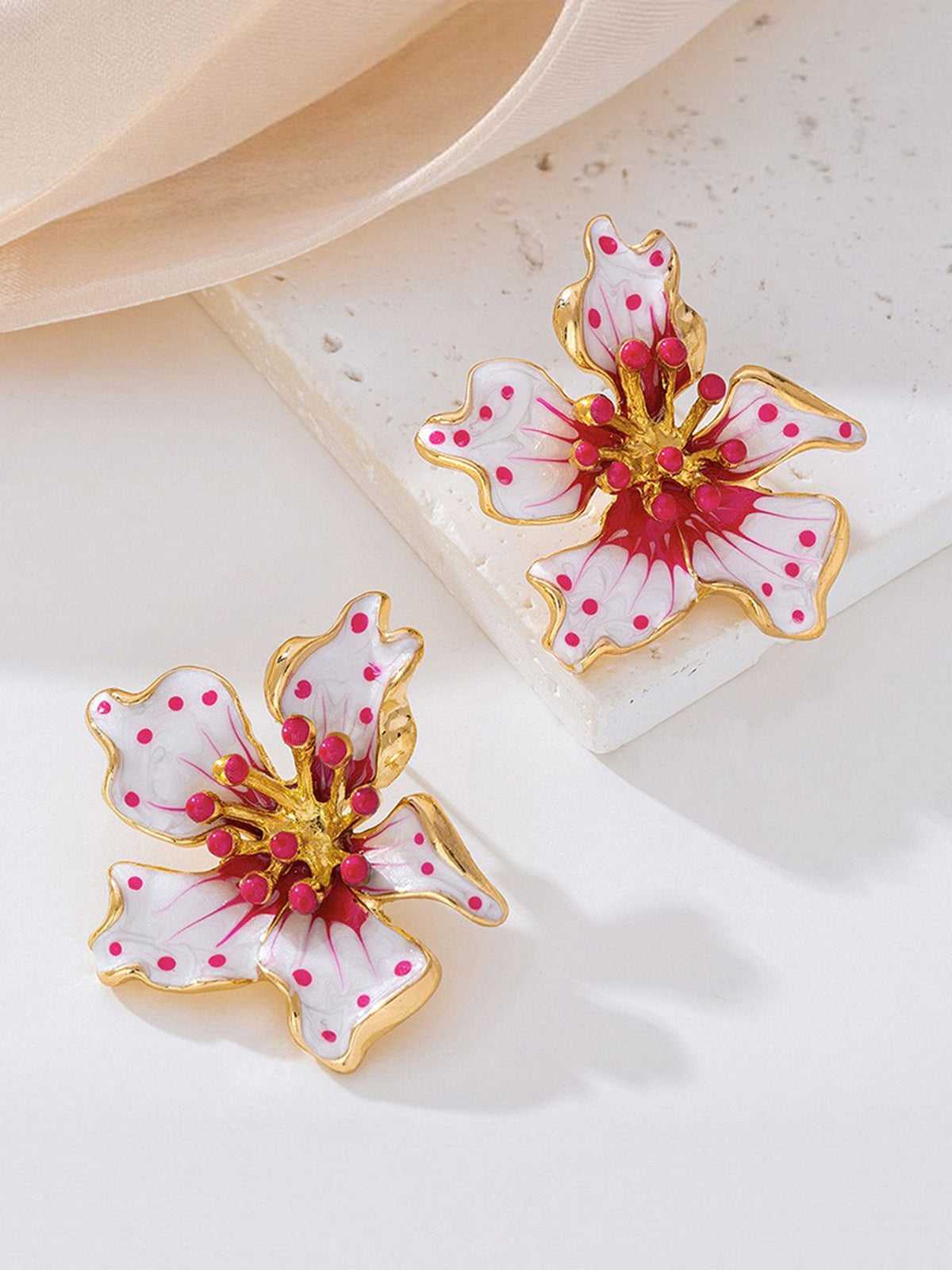 Floral Vintage-Inspired Stud Earrings