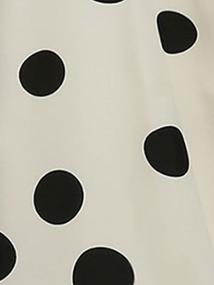 Solid Color/Polka Dot Belted Midi Vintage Swing Dress