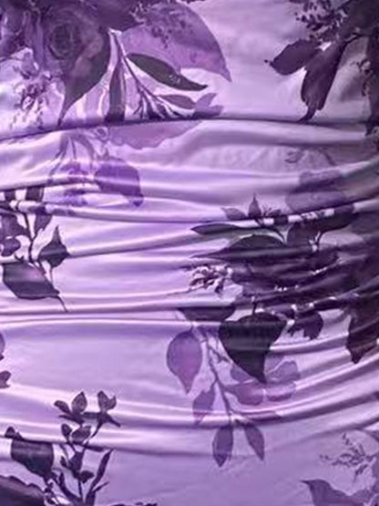 Floral One Shoulder Bodycon Fishtail Dress