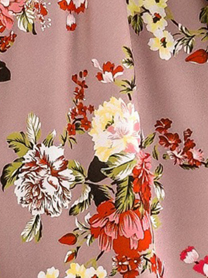 Floral Off-the-Shoulder Puff Sleeve Ruffled A-Line Dress