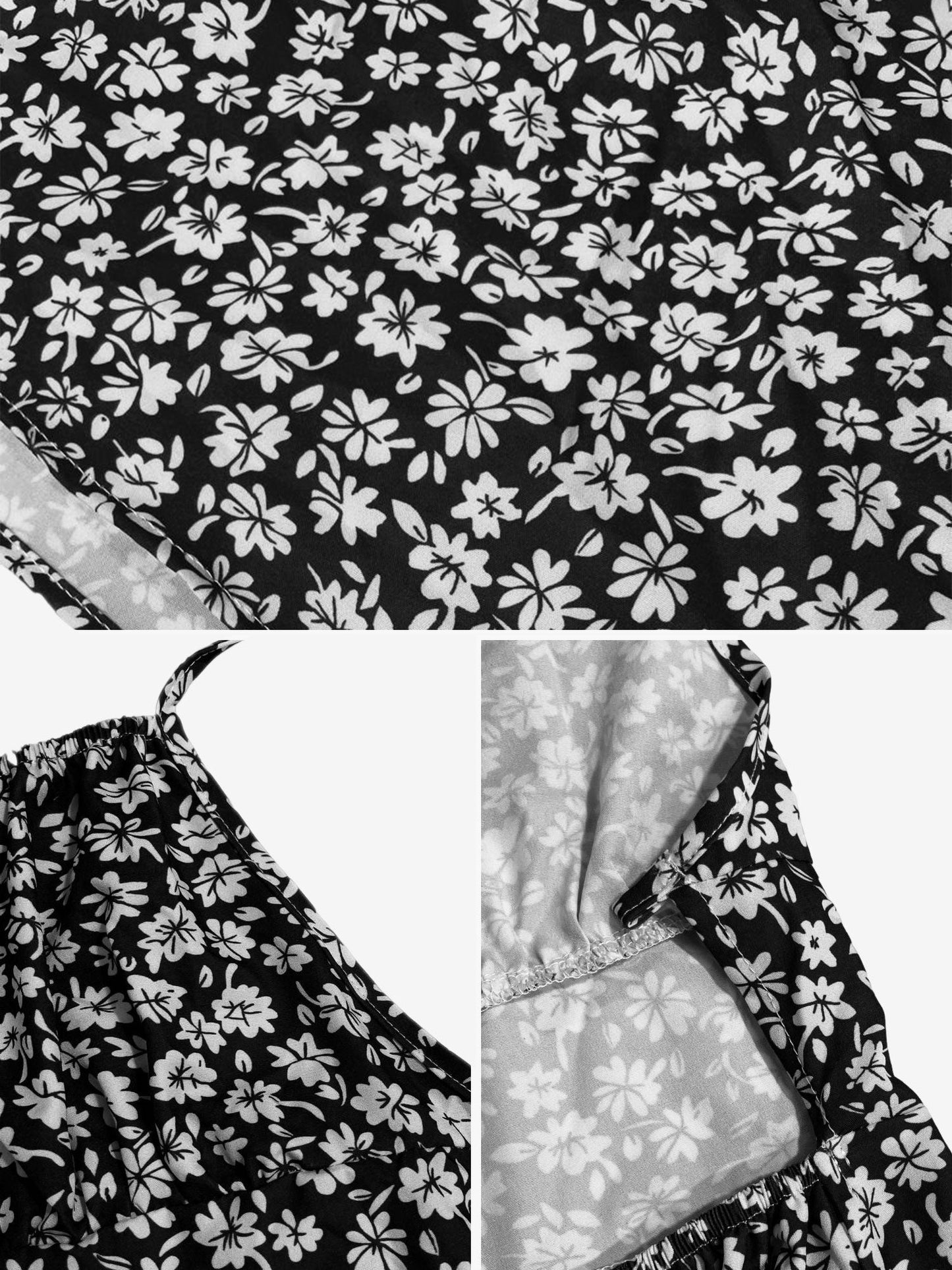 Floral Backless Spaghetti Strap Mini Dress