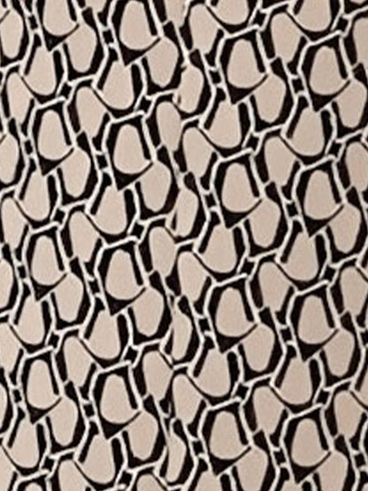 Printed Bow-Tie Layered Above Knee Length Dress