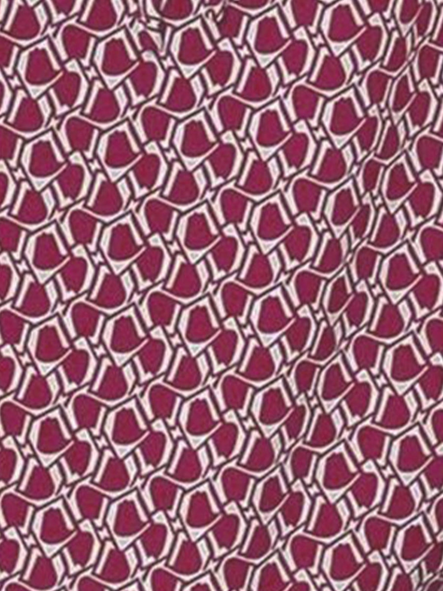 Printed Bow-Tie Layered Above Knee Length Dress
