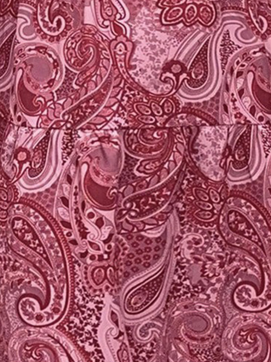 Boho Paisley Smocked Tiered A-Line Skirt