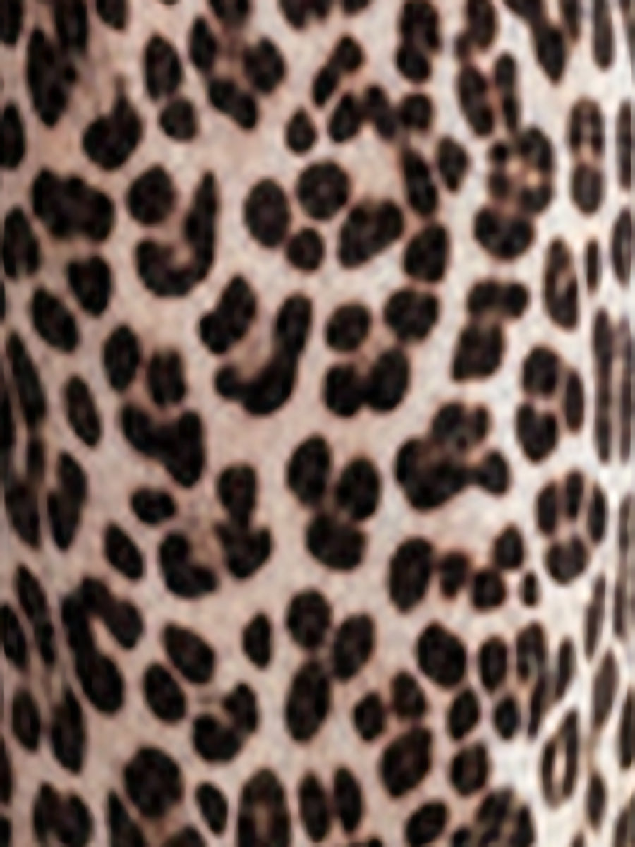 V Neck Leopard Print Pockets Straight Leg Jumpsuits