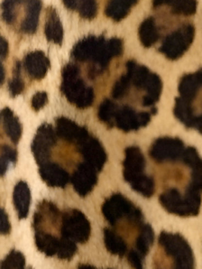 Leopard Print 3/4 Sleeves Cold Shoulder Slit Maxi Dress