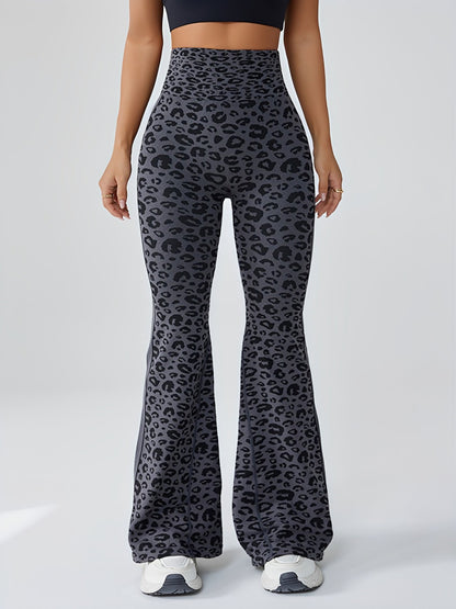Bell Bottom Workout Leopard Print Fitness Yoga Pants