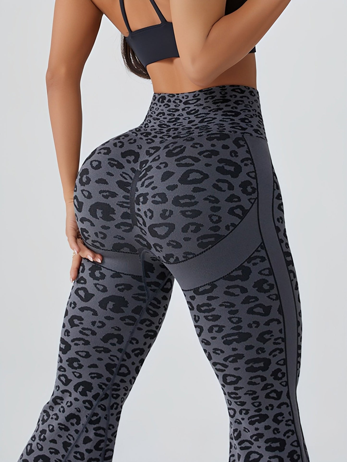 Bell Bottom Workout Leopard Print Fitness Yoga Pants