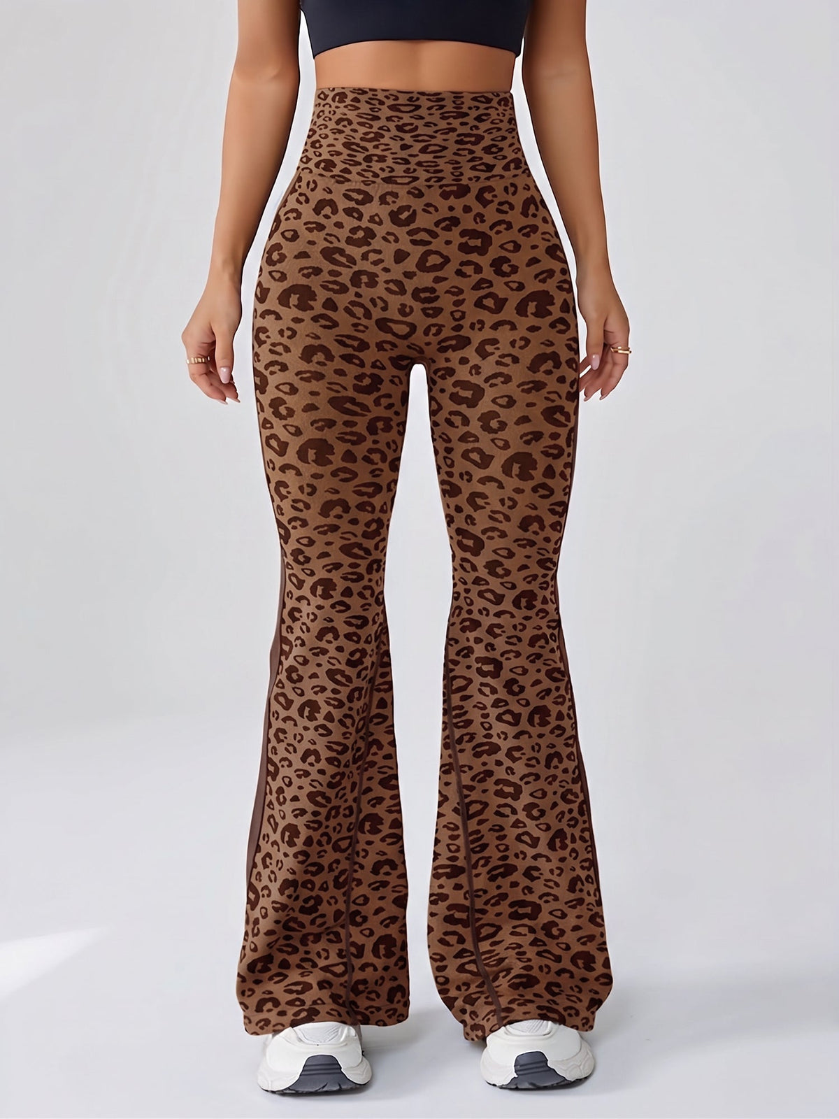 Bell Bottom Workout Leopard Print Fitness Yoga Pants