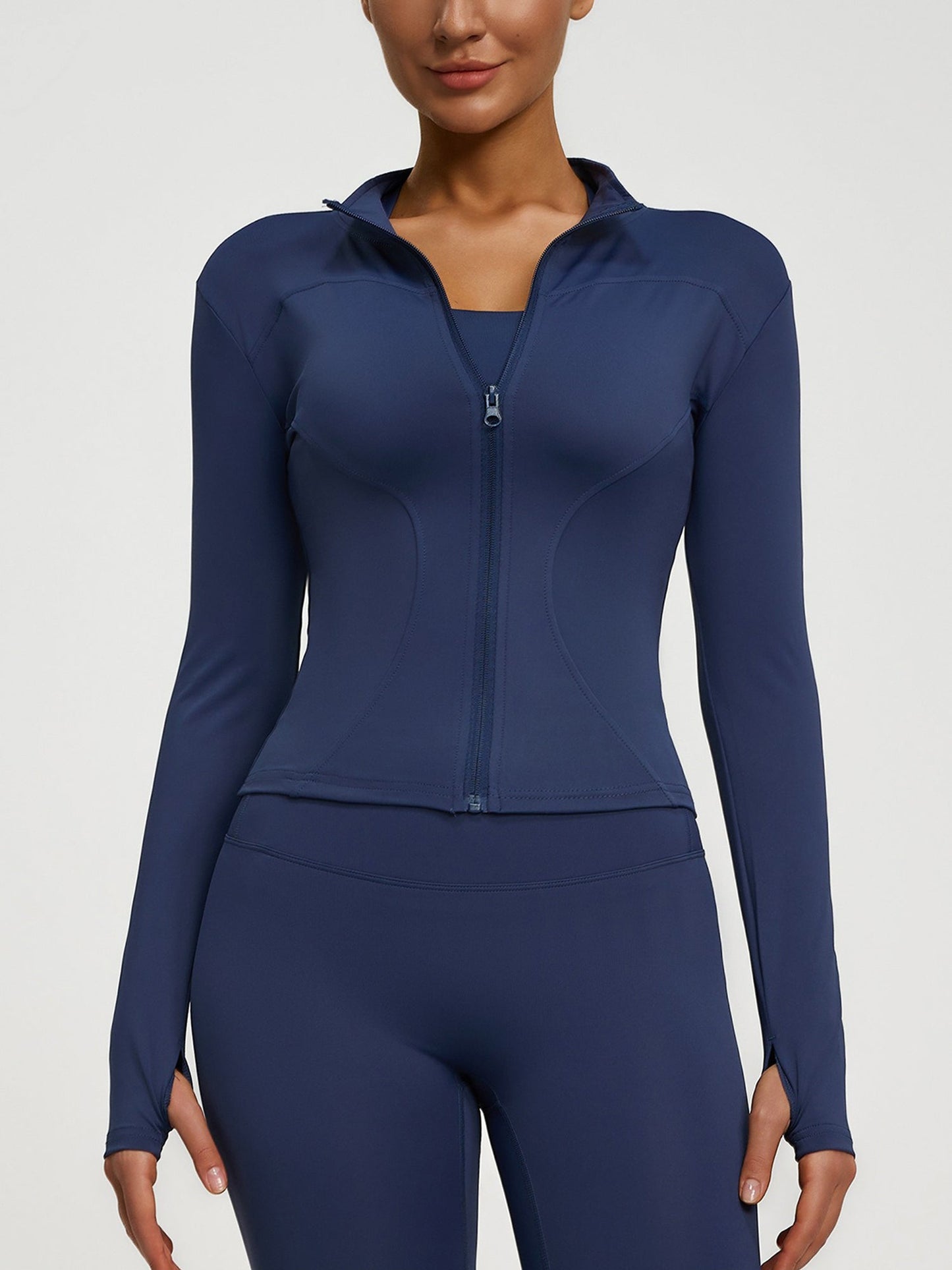 Yoga Zipper Sports Long Sleeve Fitted Running and Fitness Workout Jacket