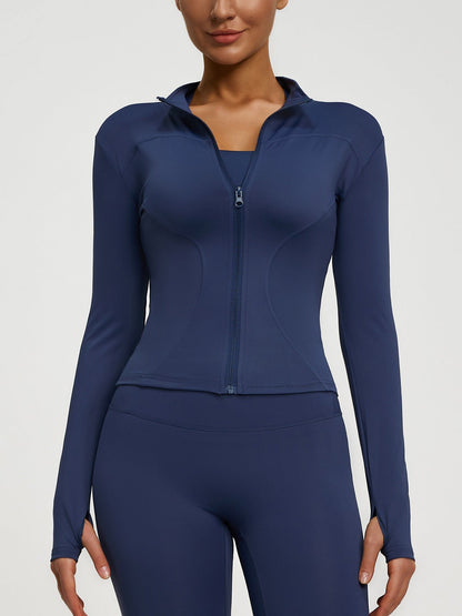 Yoga Zipper Sports Long Sleeve Fitted Running and Fitness Workout Jacket