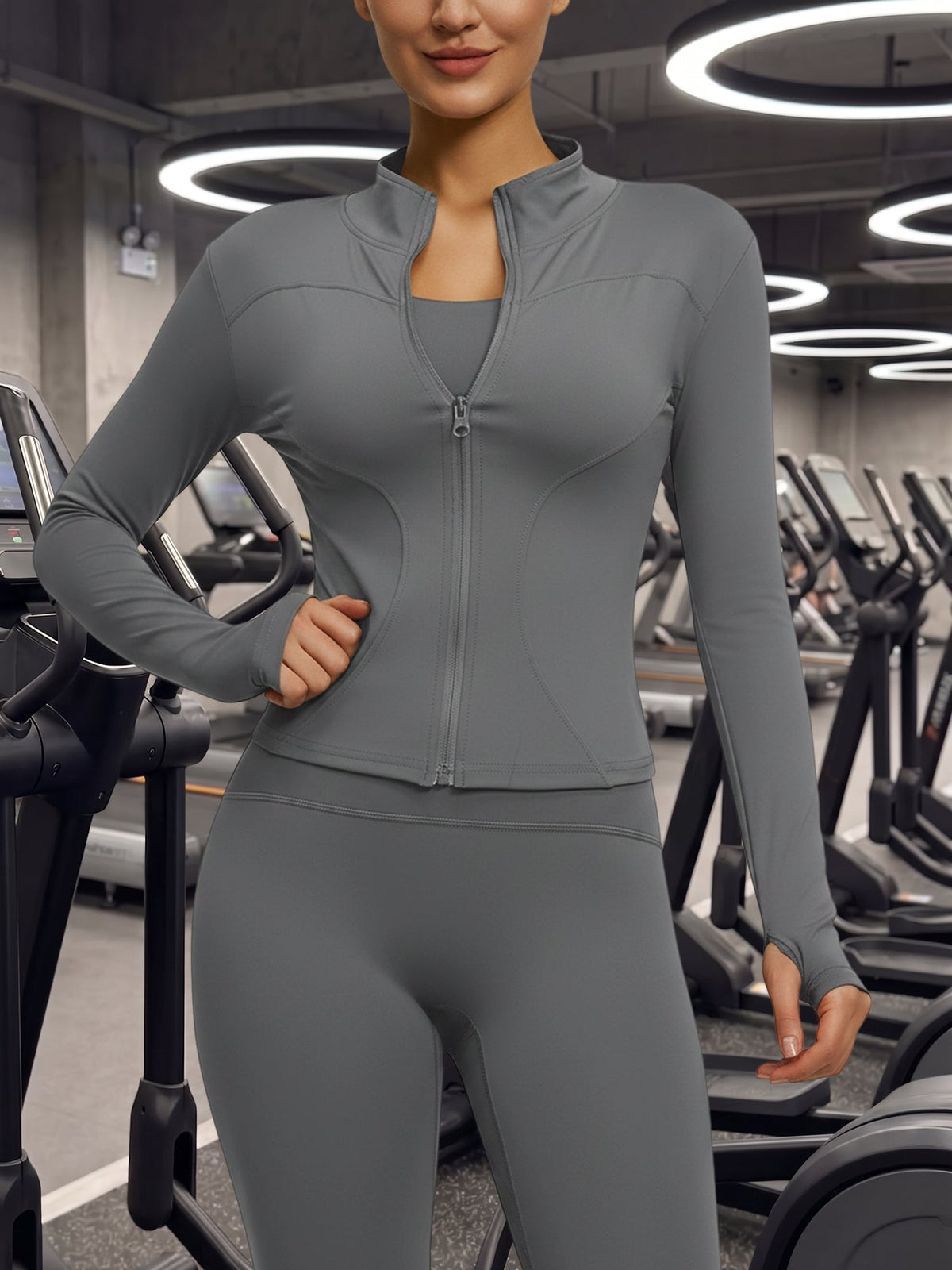 Yoga Zipper Sports Long Sleeve Fitted Running and Fitness Workout Jacket