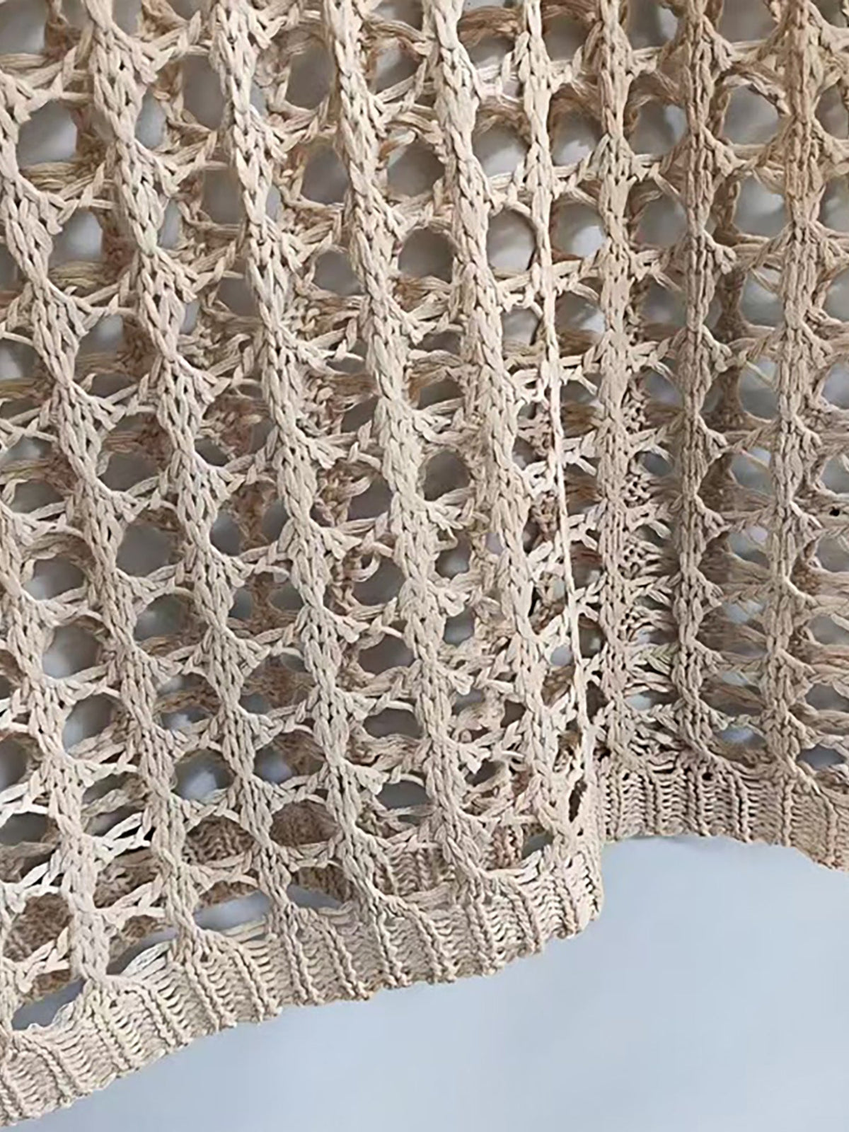 Crochet Long Sleeves Beachwear Cover-Up Top
