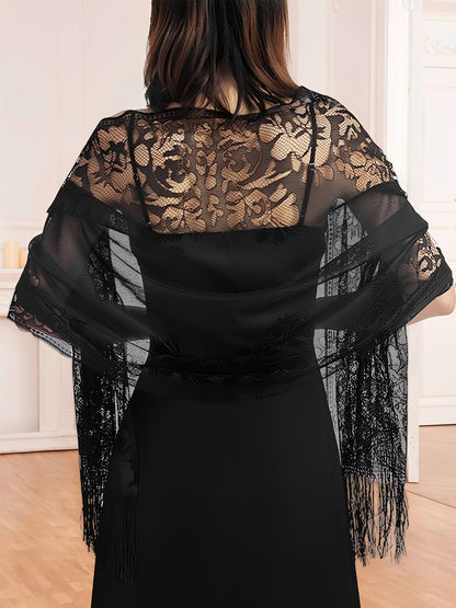 Evening Gown tasseled Lace Shawl/Scarf
