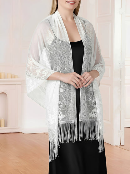 Evening Gown tasseled Lace Shawl/Scarf