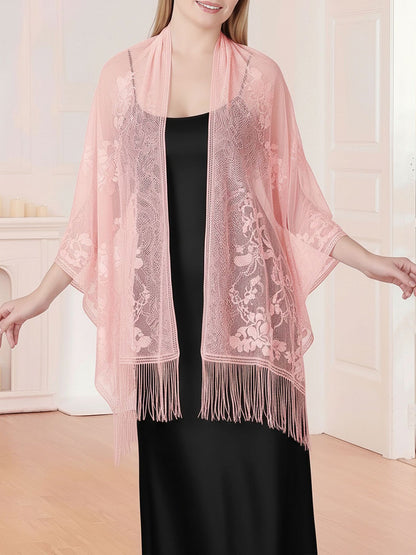 Evening Gown tasseled Lace Shawl/Scarf