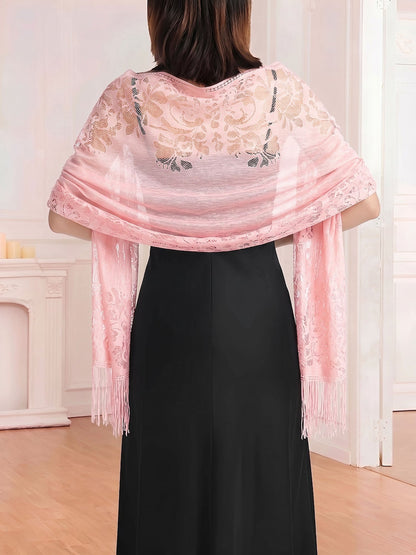 Evening Gown tasseled Lace Shawl/Scarf