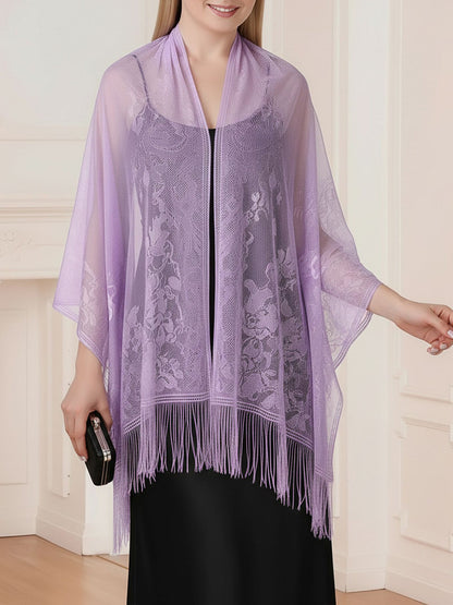 Evening Gown tasseled Lace Shawl/Scarf