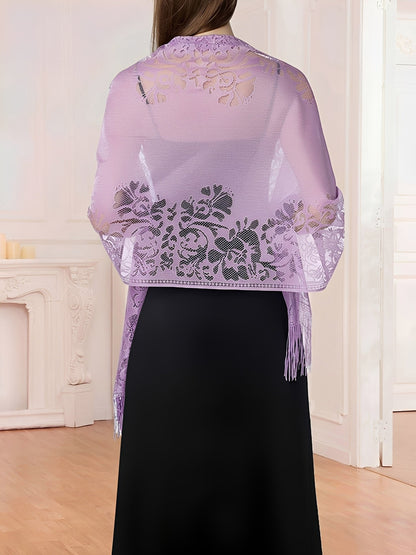 Evening Gown tasseled Lace Shawl/Scarf