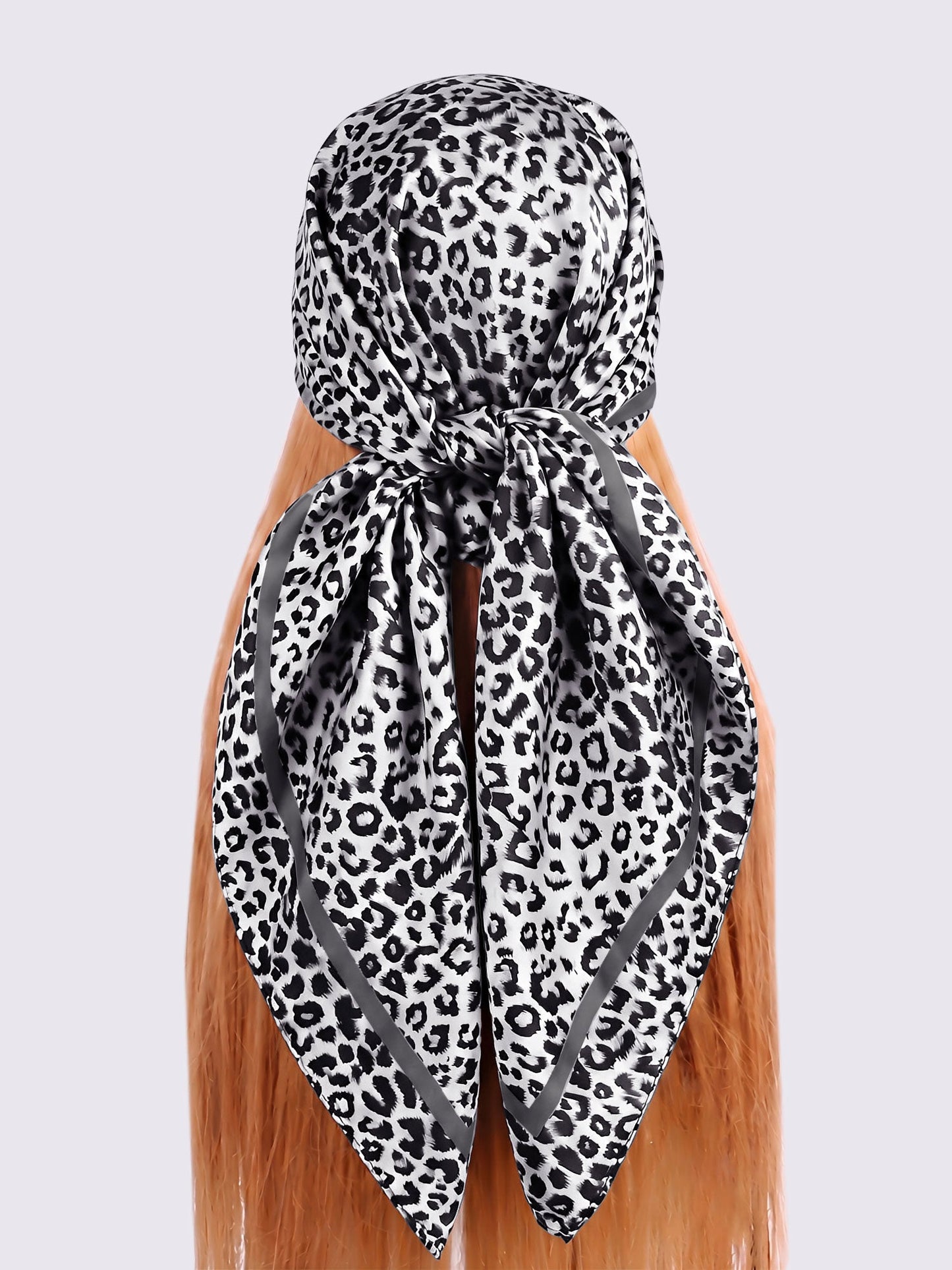Leopard Print Satin Stylish Versatile Scarf