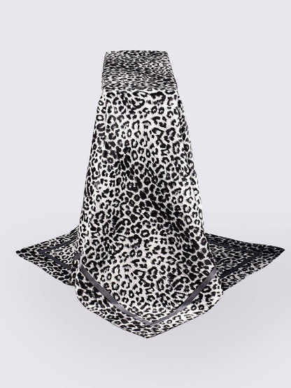 Leopard Print Satin Stylish Versatile Scarf