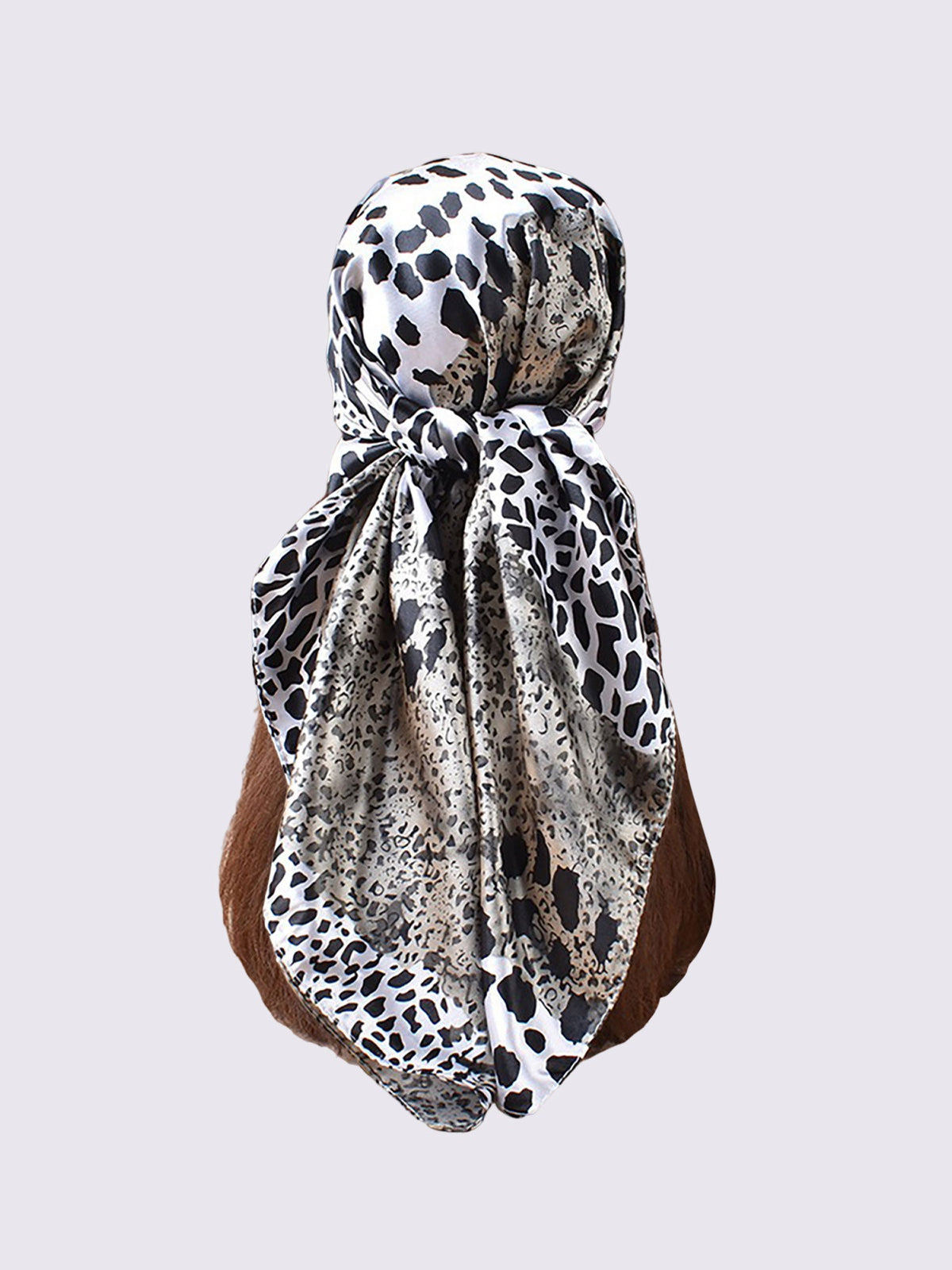 Leopard Print Satin Headscarf Square Scarf