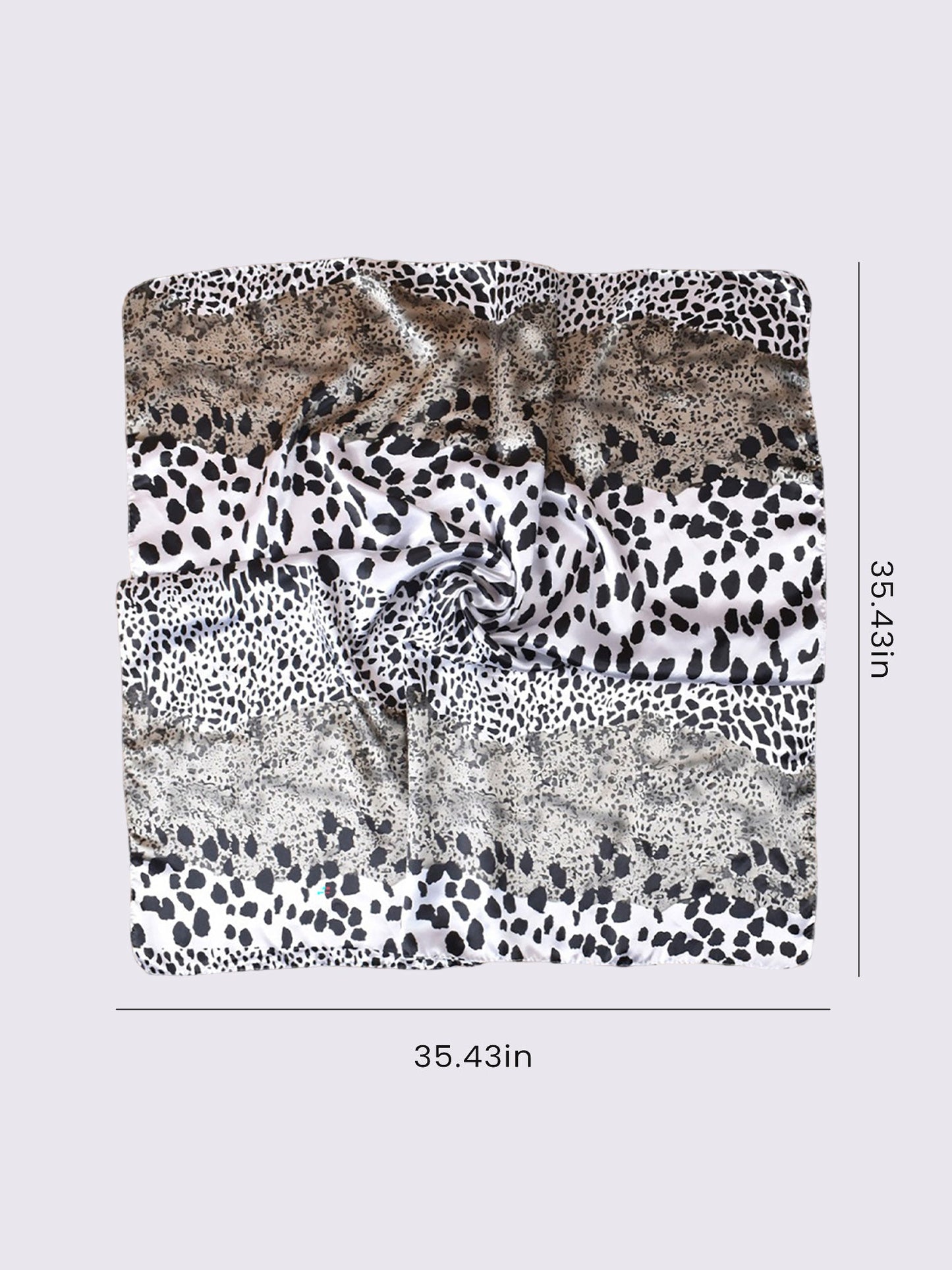 Leopard Print Satin Headscarf Square Scarf