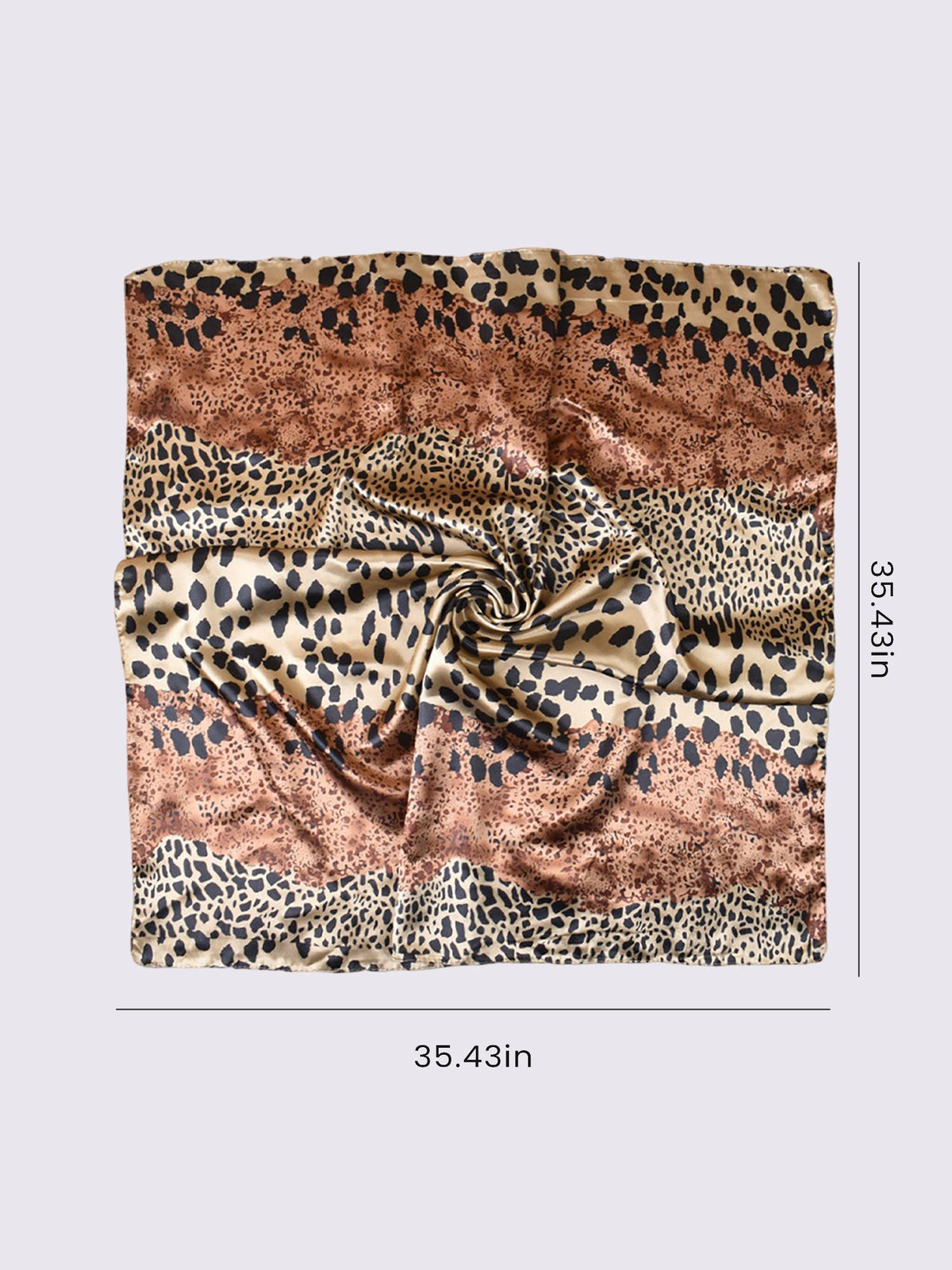 Leopard Print Satin Headscarf Square Scarf