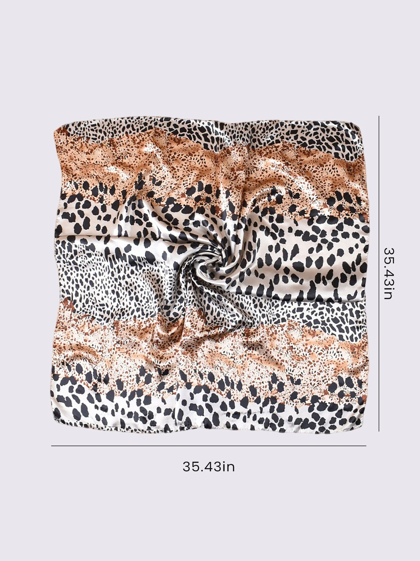 Leopard Print Satin Headscarf Square Scarf