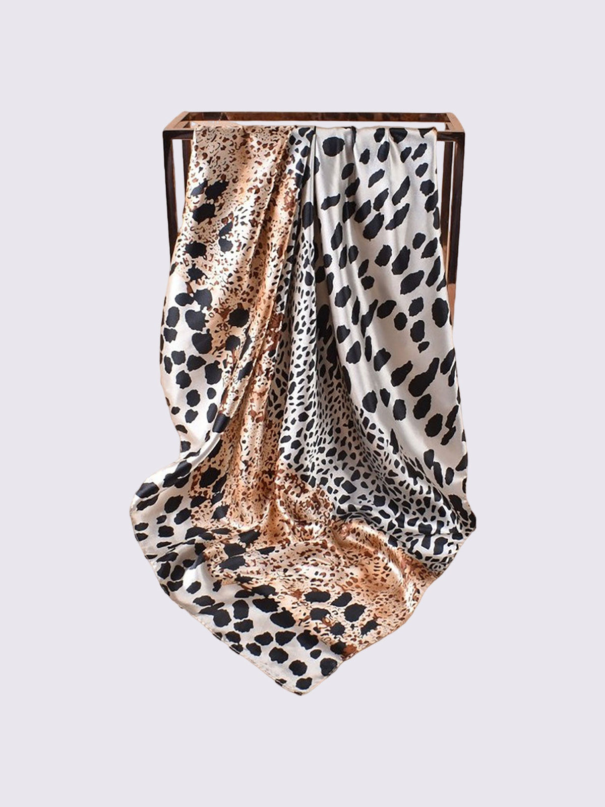Leopard Print Satin Headscarf Square Scarf