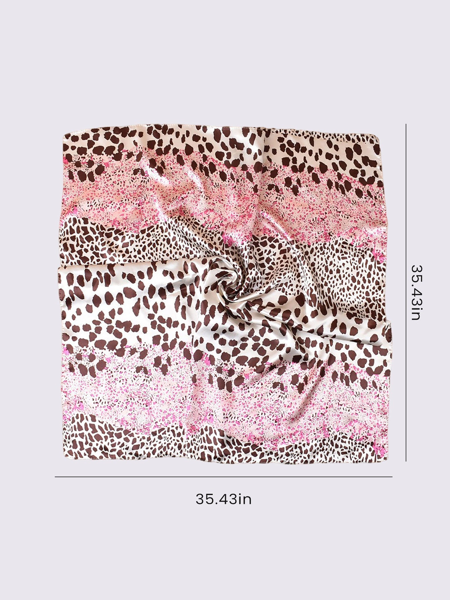 Leopard Print Satin Headscarf Square Scarf