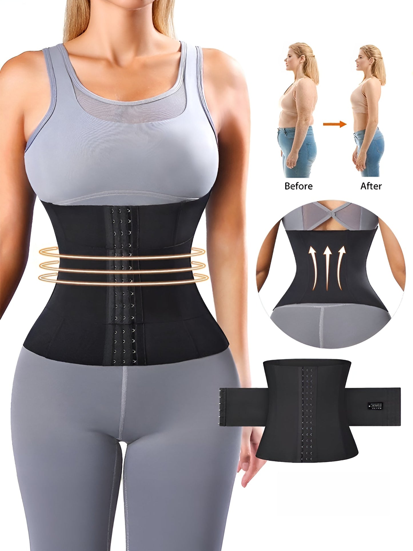 Waist Shaping Cincher Solid Color Corset
