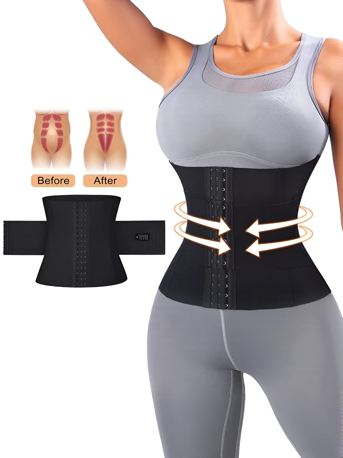 Waist Shaping Cincher Solid Color Corset