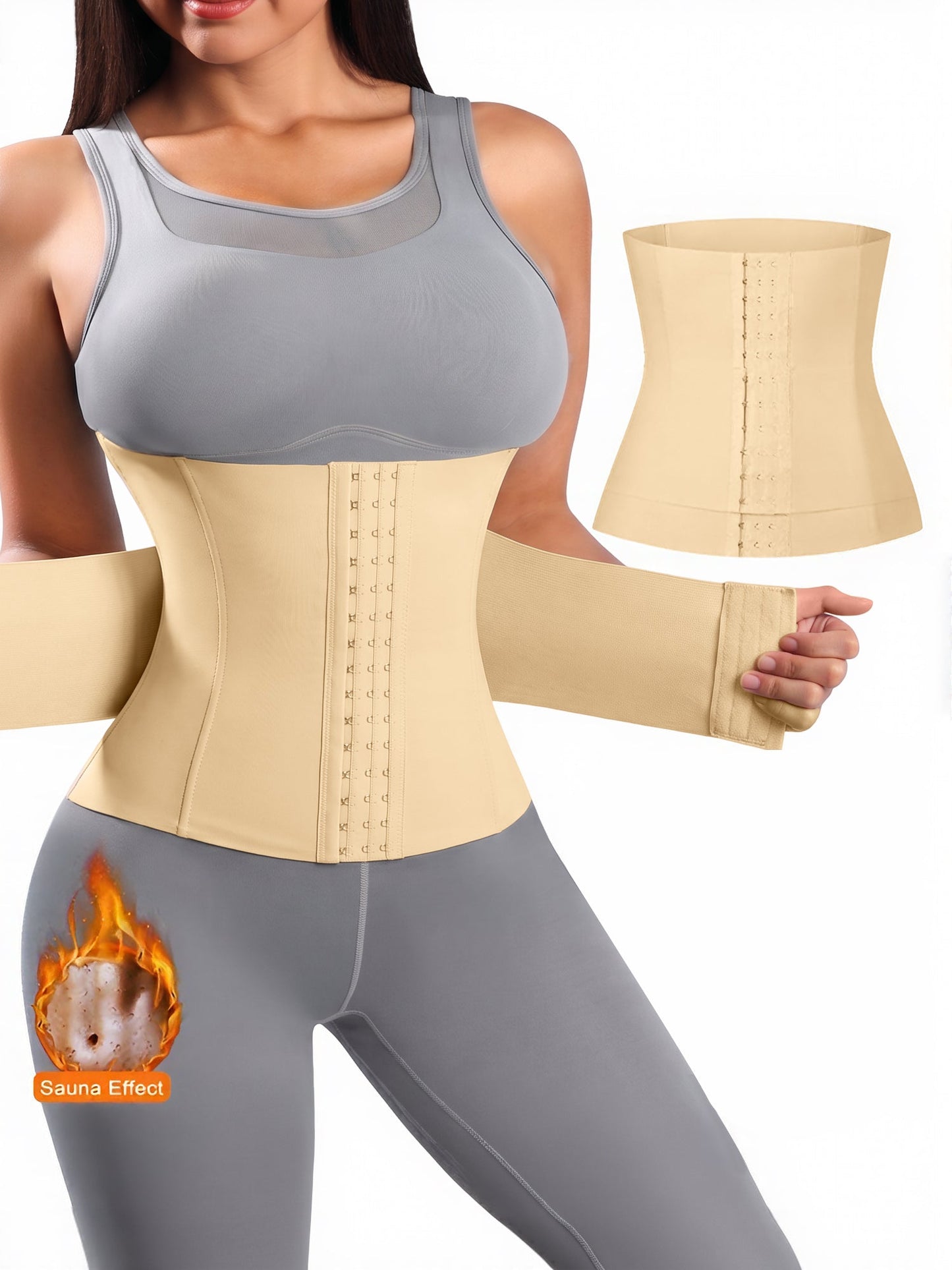 Waist Shaping Cincher Solid Color Corset